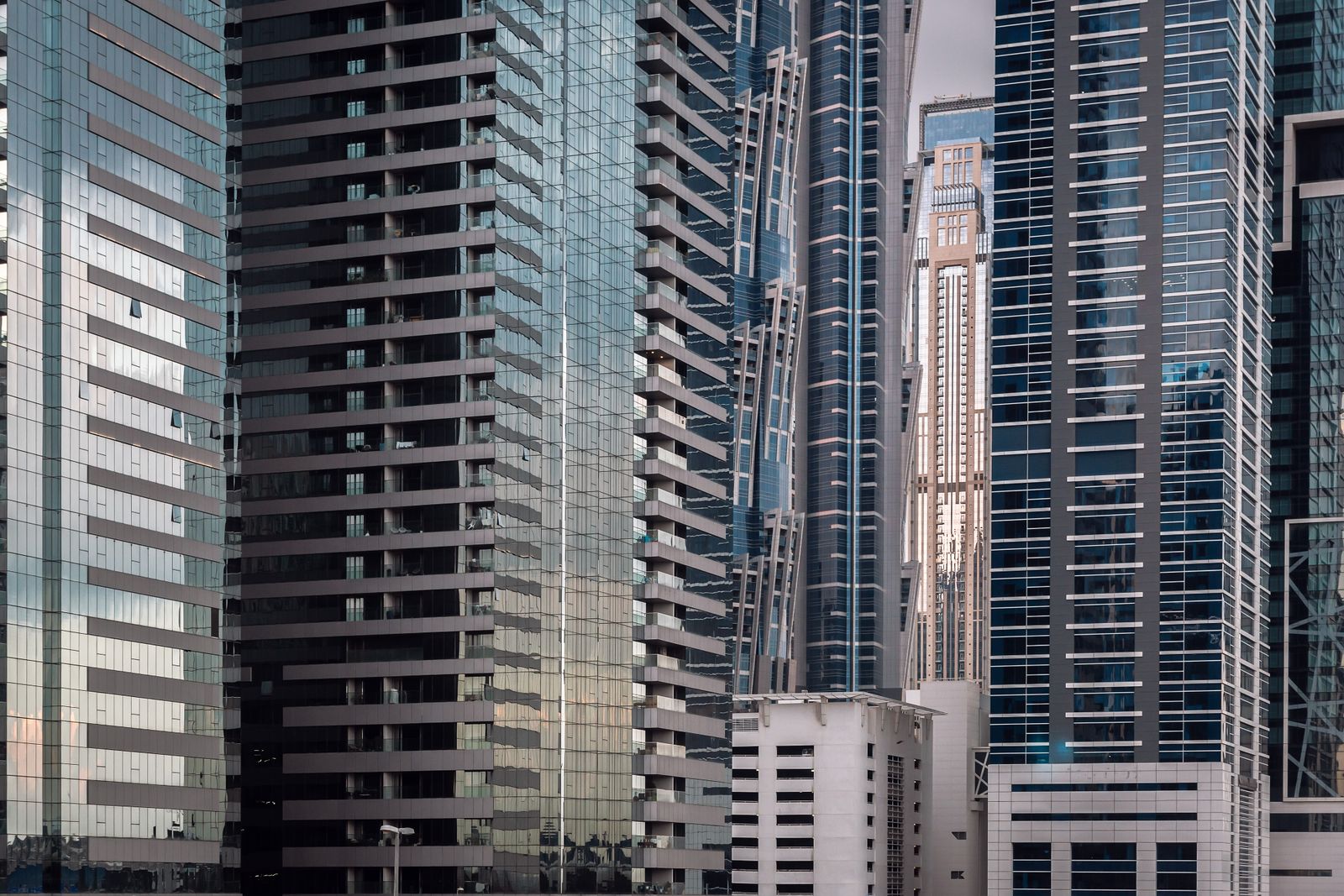 Modern glass towers in Dubai